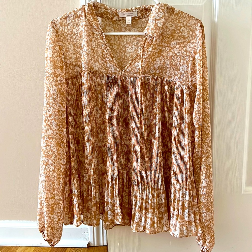 LAUREN CONRAD pleated blouse
